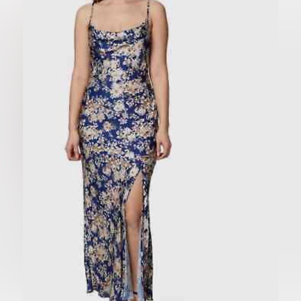 SAGE COLLECTIVE DRESS, Floral Blue and Cream Women's Dress size 12